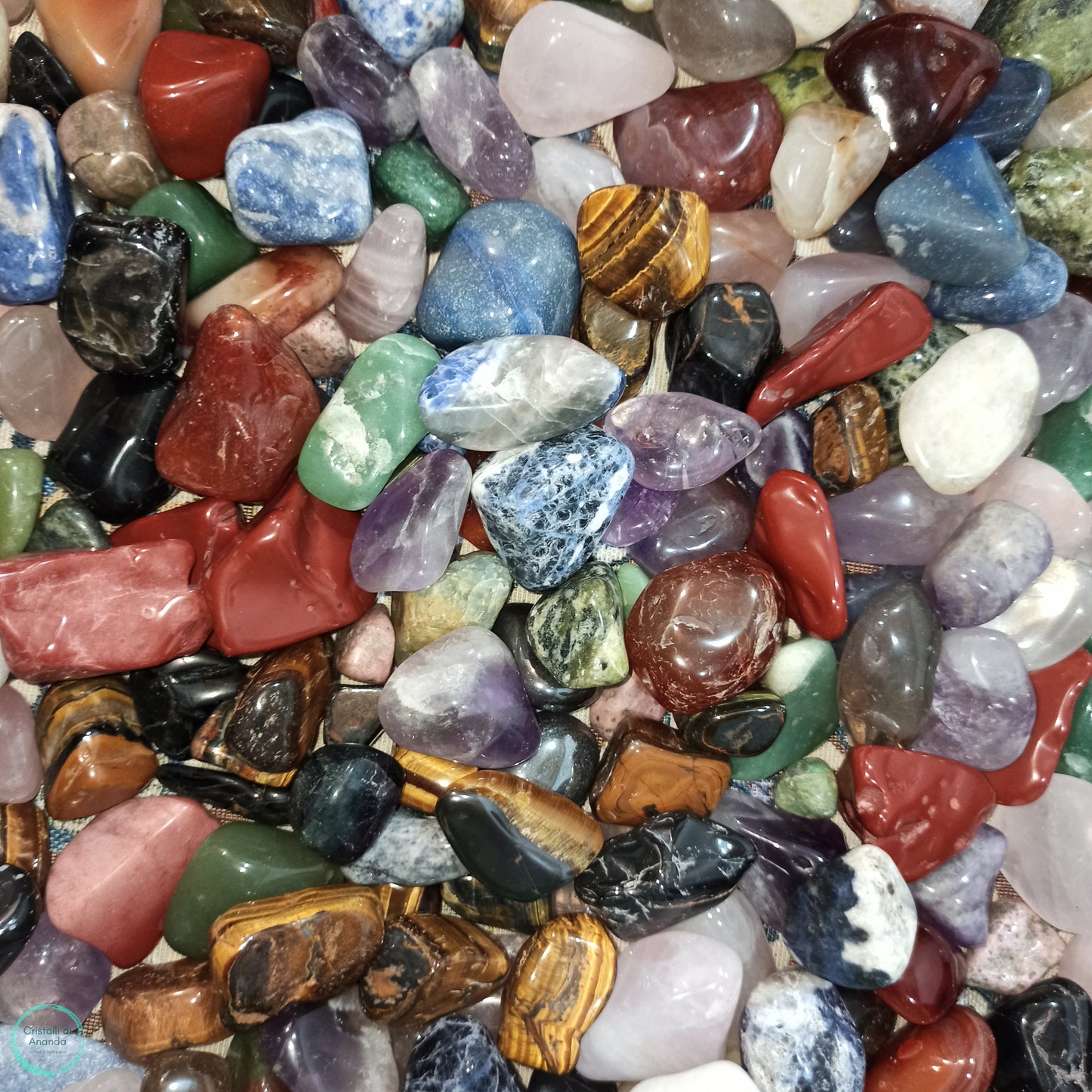 Variety of tumbled stones