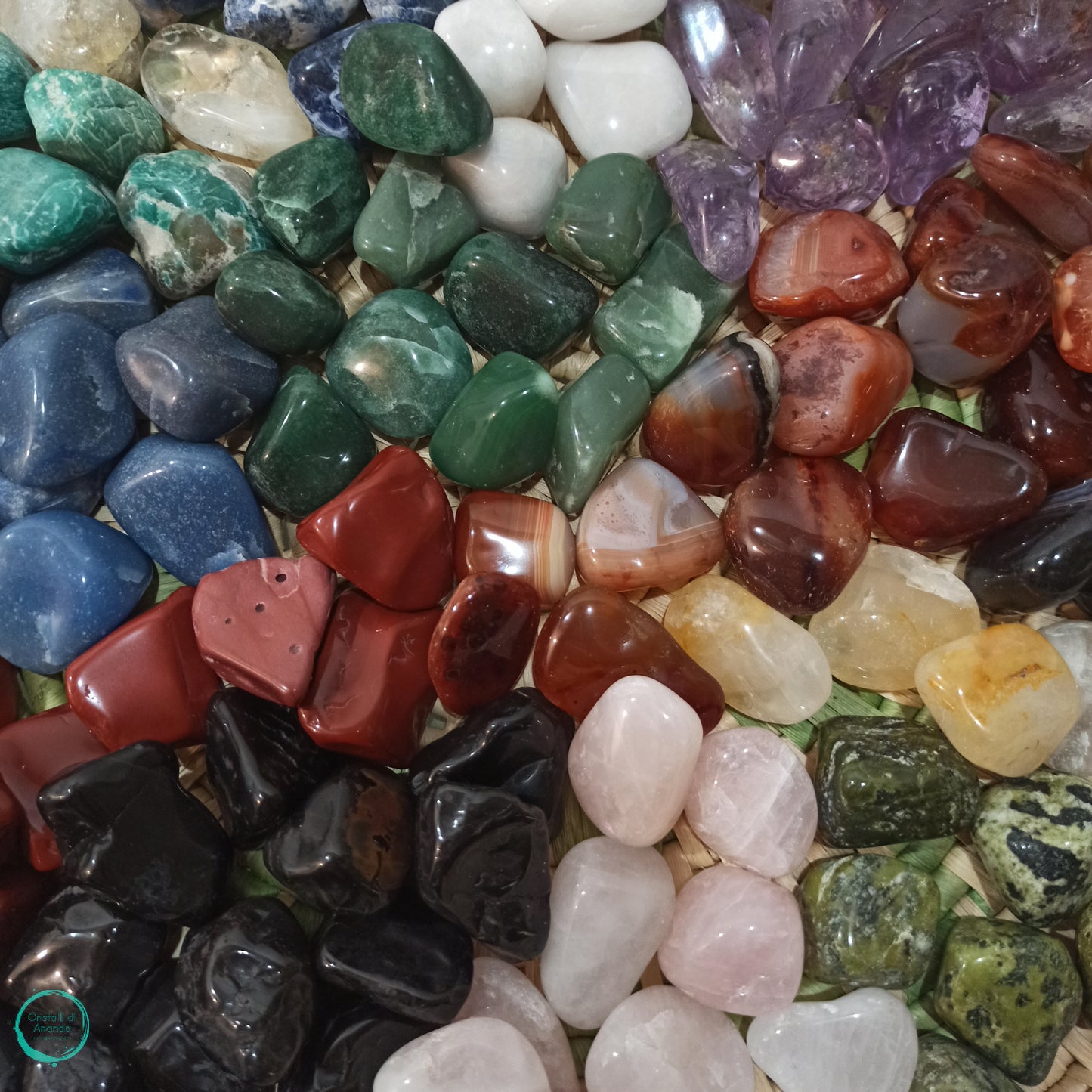 Variety of tumbled stones