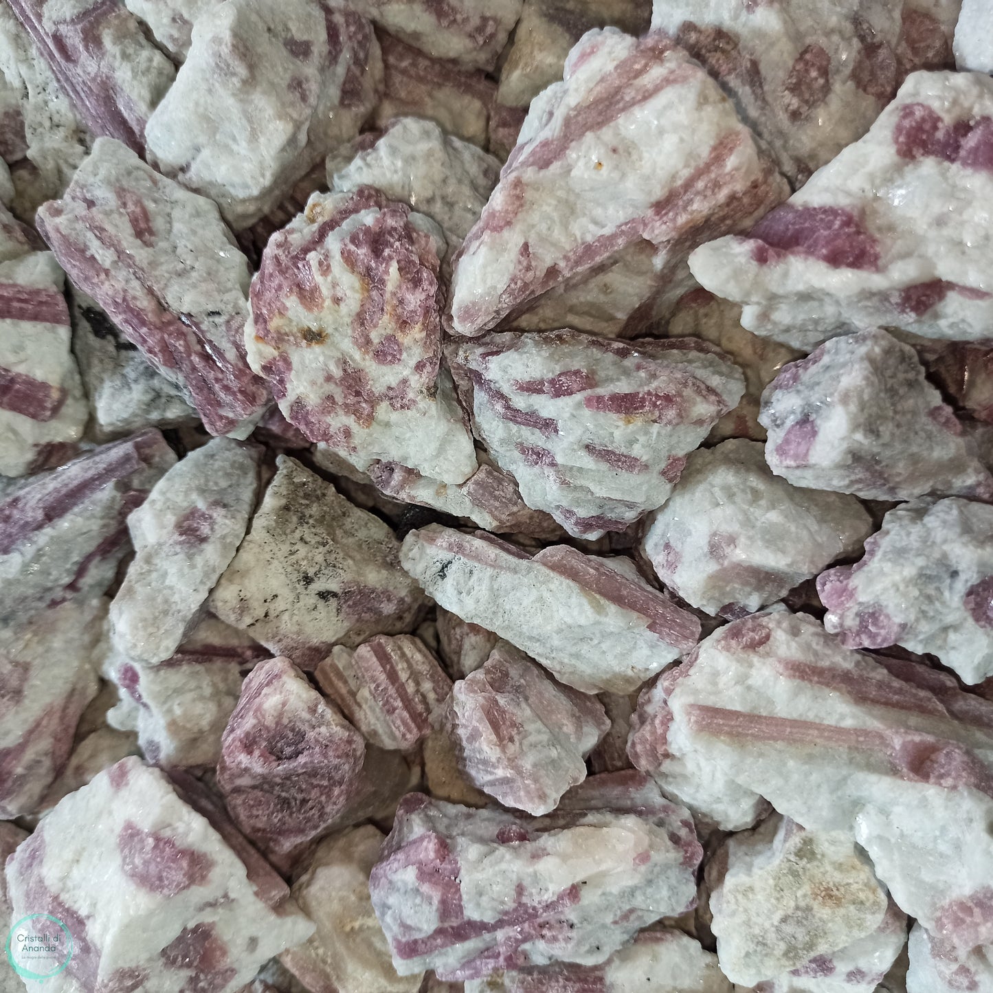 Pink tourmaline in raw matrix