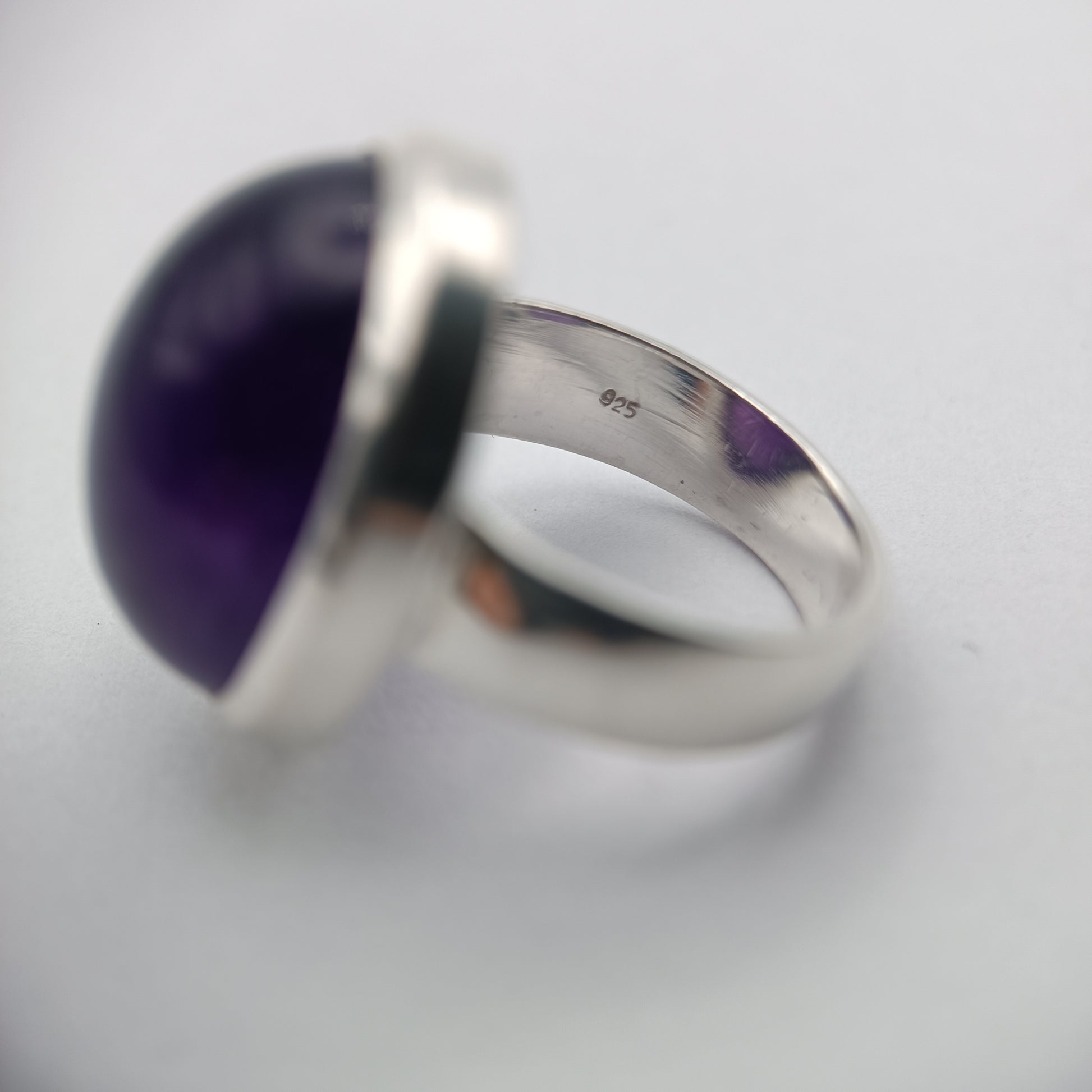 Anello di ametista naturale-Anello d'argento fatto a mano Anello di ametista naturale-Anello d'argento fatto a mano